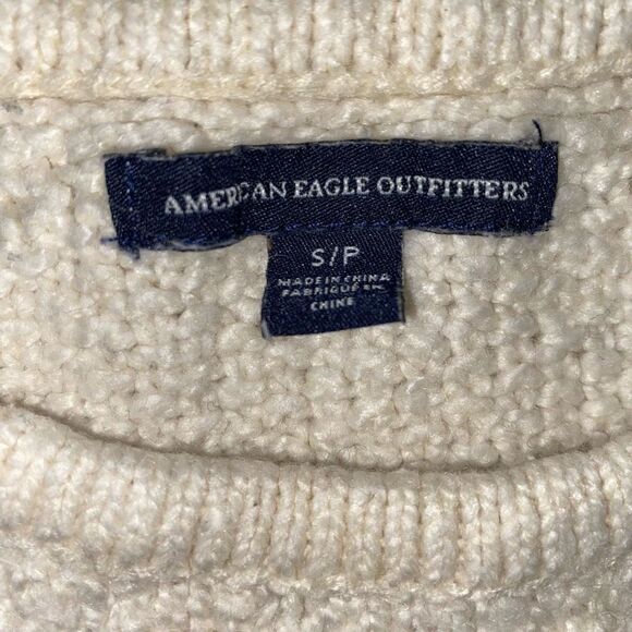 American eagle open knit scoopneck sweater off white sz S women - Picture 11 of 11